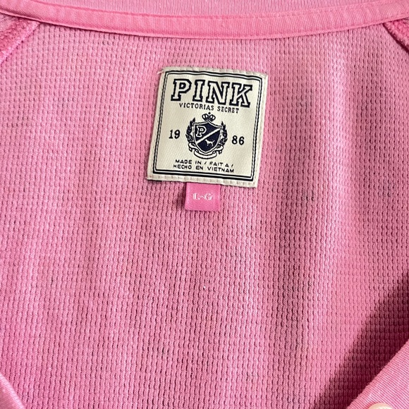 EUC VICTORIA SECRET PINK WAFFLE KNIT TOP - Picture 3 of 6
